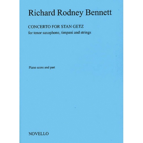 Bennett Concerto For Stan Getz Tenor Saxophone/Piano (Softcover Book)