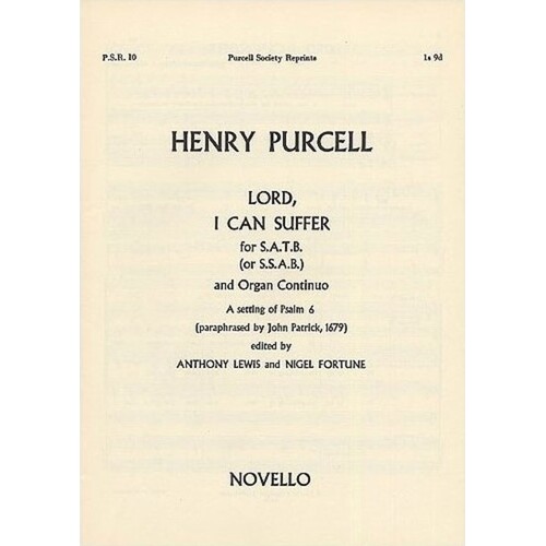 Purcell Lord I Can Suffer SATB