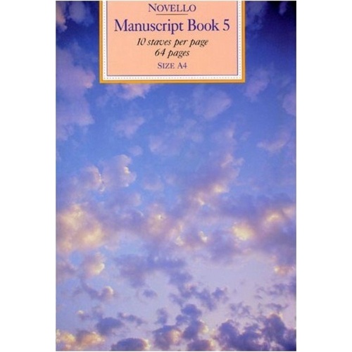 Novello Manuscript Book 5 A4 Spiral 64 Pages 10 Staves per Page