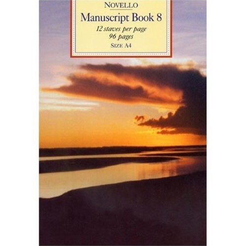 Novello Manuscript Book 8 A4 Spiral 96 Pages 12 Staves per Page