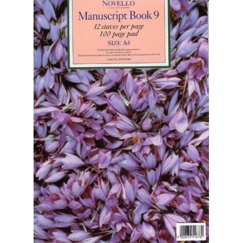 Novello Manuscript Book 9 A4 Pad 100 Pages 12 Staves