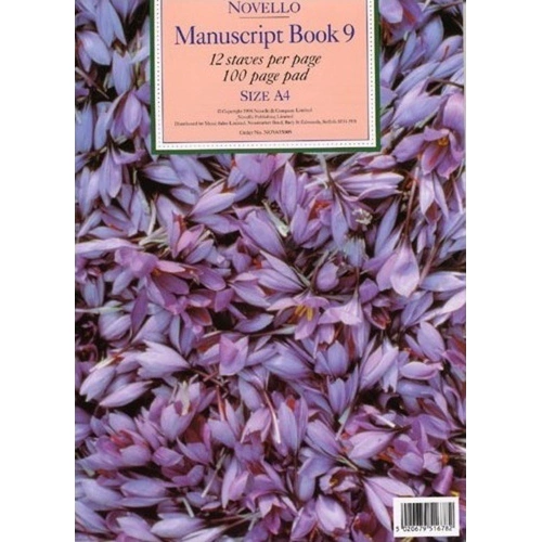 Novello Manuscript Book 9 A4 Pad 100 Pages 12 Staves Per Page
