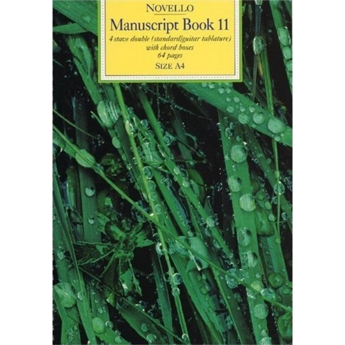 Novello Manuscript Book 11 A4 64 Pages 4 Staves Guitar Tablature