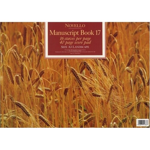 Novello Manuscript Book 17 A3 Score Pad 40Pg 16St