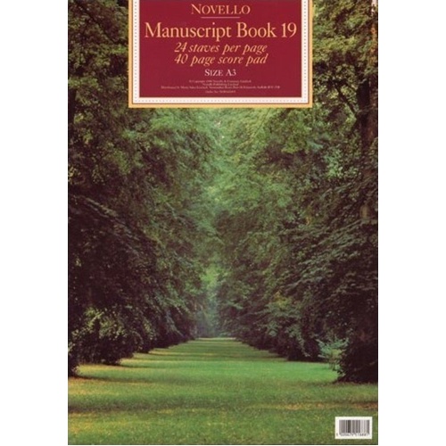 Novello Manuscript Book 19 A3 Score Pad 40 Pages 24 Staves
