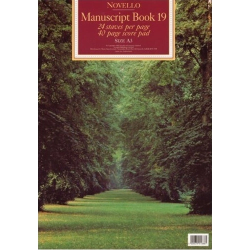 Novello Manuscript Book 19 A3 Score Pad 40 Pages 24 Staves