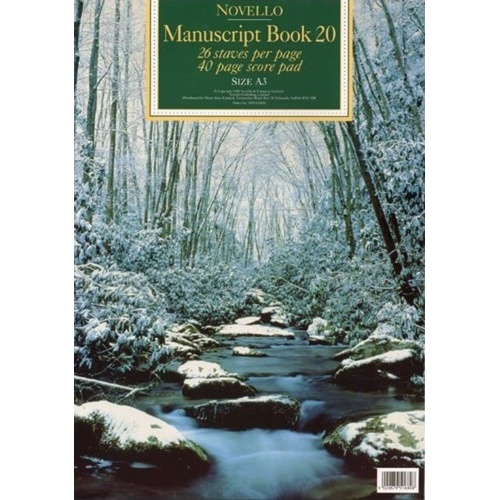Novello Manuscript Book 20 A3 Score Pad 40 Pages 26 Staves