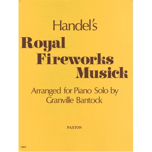 Handel Royal Fireworks Music Piano Solo (Softcover Book)