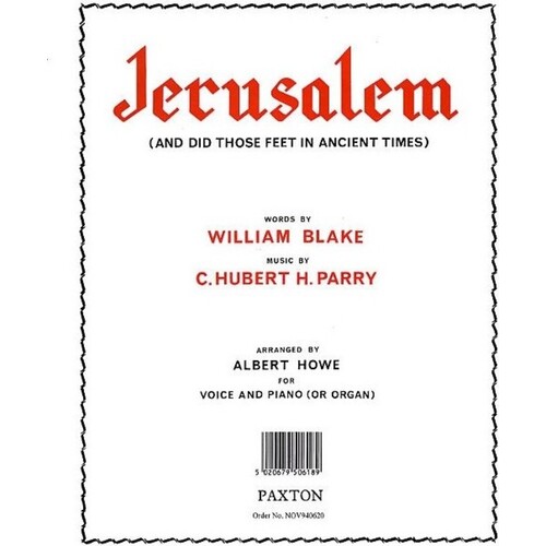 Parry Jerusalem Voice And Piano (Softcover Book)