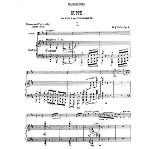 Dale Suite Op 2 Viola/Piano(Archive Ed.) (Softcover Book)