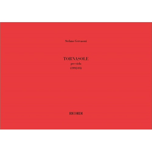 Gervasoni - Tornasole For Viola Solo Softcover Book (Viola)