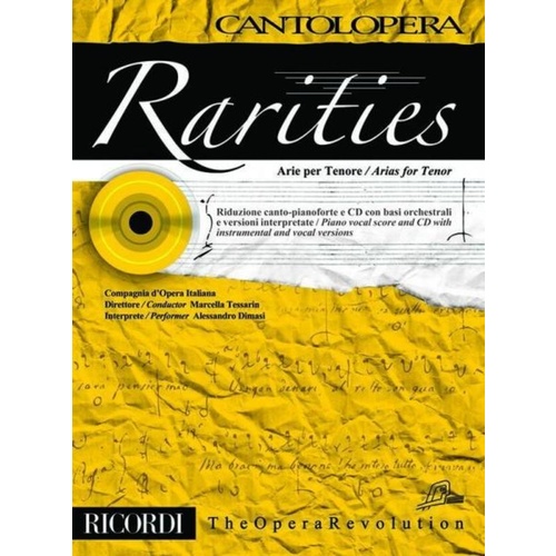 Rarities Arias For Tenor Cantolopera Book/CD