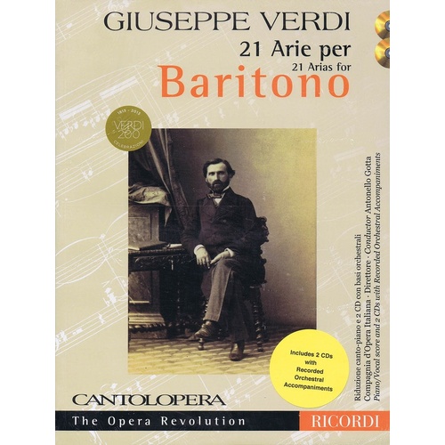 21 Arias For Baritone (Cantolopera) Book/2CDs Book