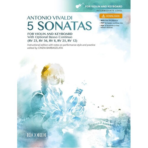 Vivaldi - 5 Sonatas For Violin/Keyboard Book/Online Audio (Softcover Book/Online Audio) Book