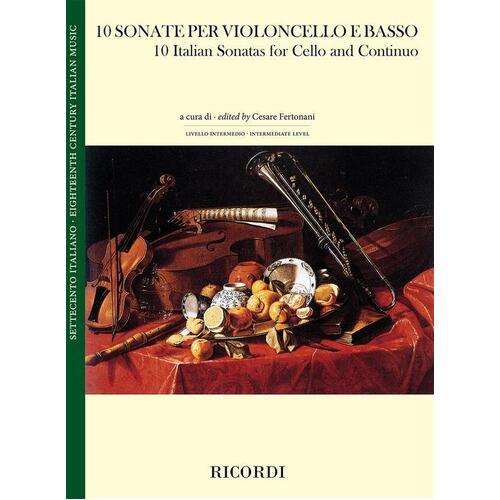 10 Italian Sonatas For Cello/Continuo (Softcover Book)