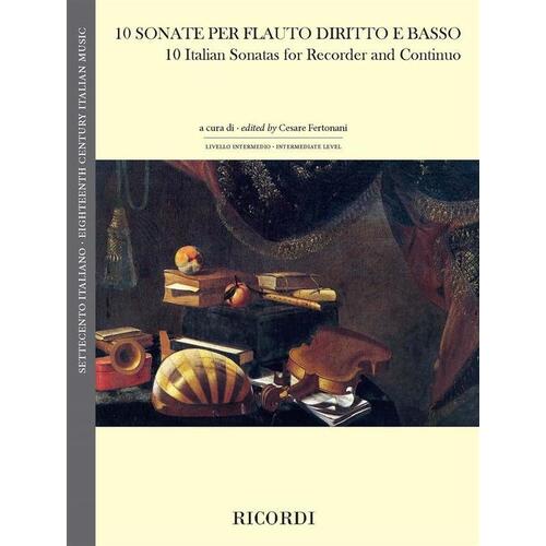 10 Italian Sonatas For Recorder And Continuo (Softcover Book)