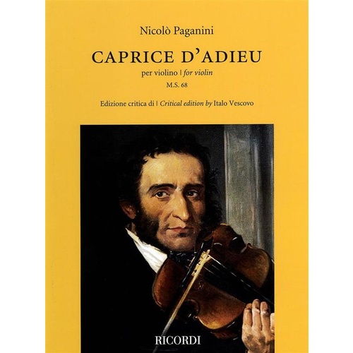 Paganini - Caprice D'Adieu For Violin Book