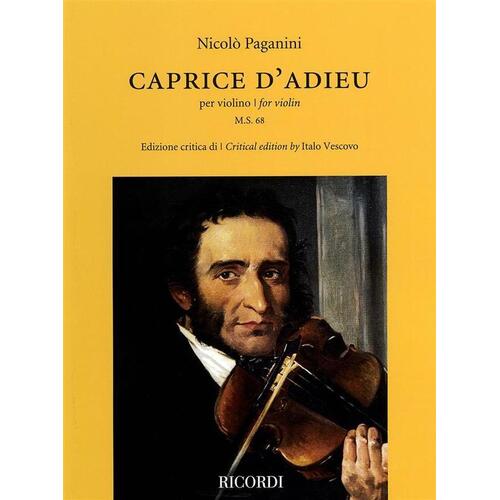 Paganini - Caprice D'Adieu For Violin (Softcover Book)