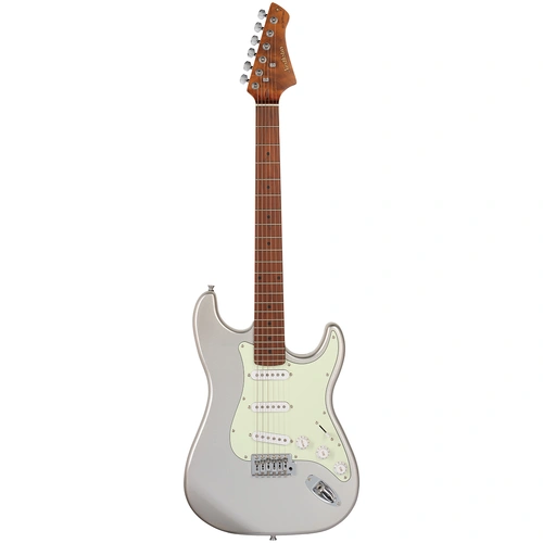Northstar NS1IS Electric Guitar Inca Silver 6 String Double Cutaway Poplar Body Caramel Maple Neck 3x Single Coil Pickups