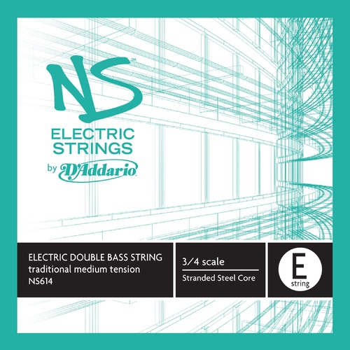 D'Addario NS Electric Traditional Bass Single E String, 3/4 Scale, Medium Tension