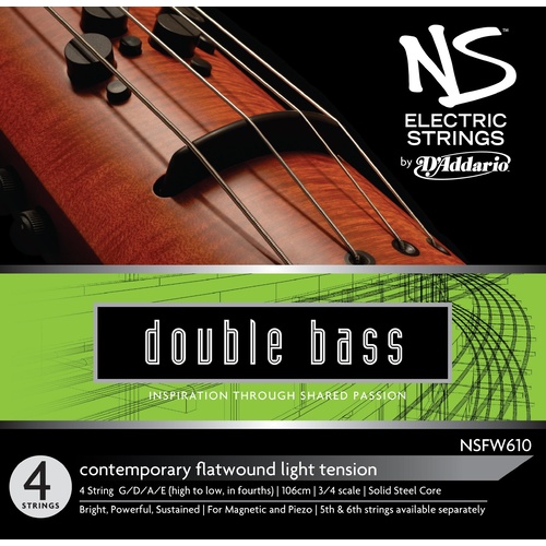 D'Addario NS Electric Contemporary Bass String Set, 3/4 Scale, Medium Tension