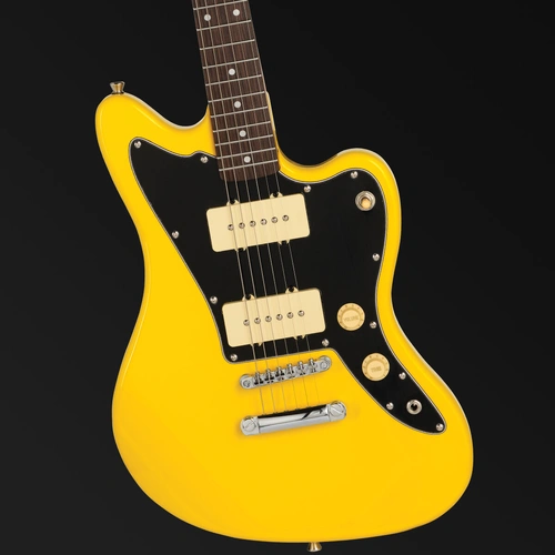 Northstar Pro NSP4GY Electric Guitar Graffiti Yellow Gloss 6 String Offset Body Poplar Maple Rosewood