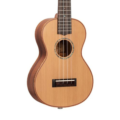 Mahalo Master Series Concert Ukulele Natural Finish Solid Cedar Mahogany 4-String with Amara Ebony Fretboard