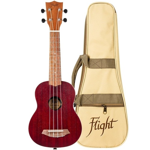 Flight NUS380 Coral Soprano Ukulele - Sapele Body, Walnut Bridge & Fretboard, 12 Frets, Includes Gigbag & Instructional Booklet