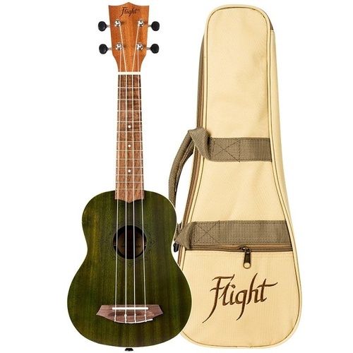 Flight NUS380 Jade Soprano Ukulele - African Sapele Wood, Walnut Bridge, 12 Frets, Includes Padded Gigbag & Instructional Booklet