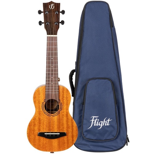 Flight NUS500 Solid Mahogany Soprano Ukulele with Gig Bag and Instructional Booklet