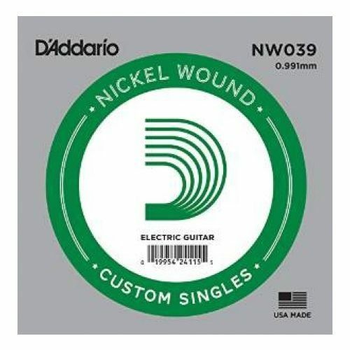2 x D'Addario NW039 Single Nickel Wound .039 Electric Guitar Strings, String