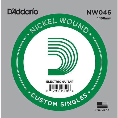 D'Addario NW046 Nickel Wound Electric Guitar Single String, .046