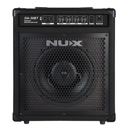 NUX DA-30BT 30W Electronic Drum Kit Amplifier with Bluetooth, 10" Speaker, Adjustable Bass & Treble, 2 Inputs, Portable Monitoring