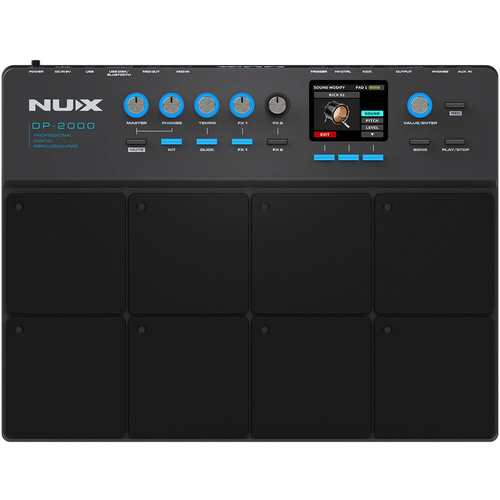 NU-X DP-2000 Digital Percussion Pad Sound Module with 8 Velocity Sensitive Pads and Custom Sound Import