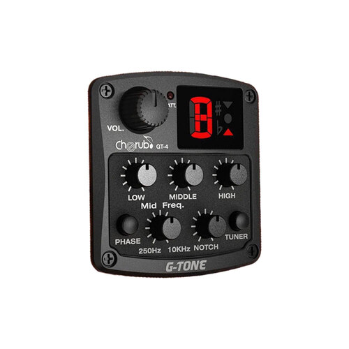 Cherub GT-4 Acoustic Guitar Preamp System with Tuner, Piezo Pickup & 4 Band EQ