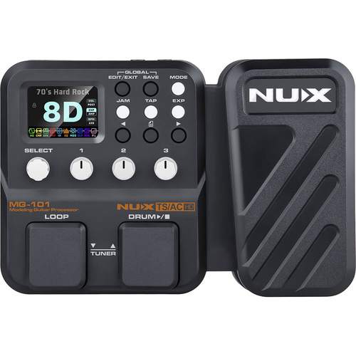NUX MG101 Multi-Effects & Modelling Guitar Processor with Amp Modeling, USB Recording, Phrase Looper, and QuickTone Editor Software