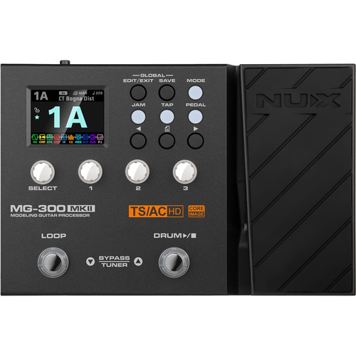 NU-X MG-300 MKII Compact Guitar Modeling Processor with Multi-FX, Amp Modeling, Impulse Responses, Looper, and Drum Machine