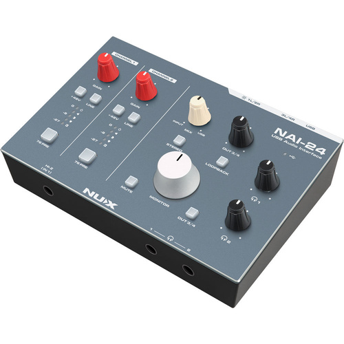 NU-X NAI-24 Professional 2x4 USB Audio Interface 32-Bit/192kHz with Class A Preamp and FET Compressor