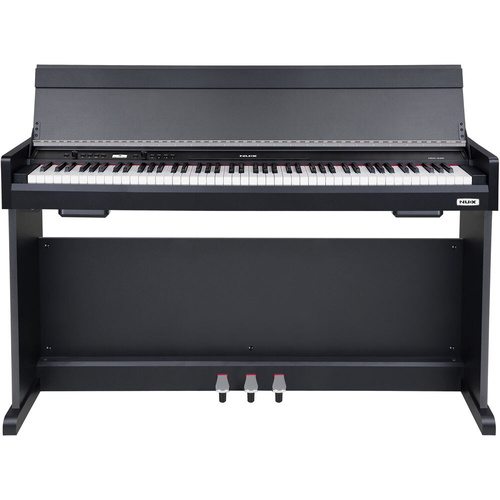 NUX NCK-330 88-Key Upright Digital Piano with Triple-Sensor Keyboard, Bluetooth MIDI, 143 Sounds, 256 Polyphony, Customizable Pedals, Black Finish