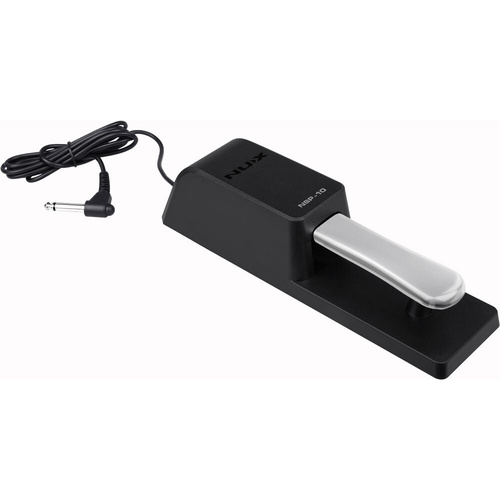 NU-X Sustain Pedal with Built-In 2m Cable, Polarity Switch, Metal Housing, Compatible with Digital Pianos and Keyboards