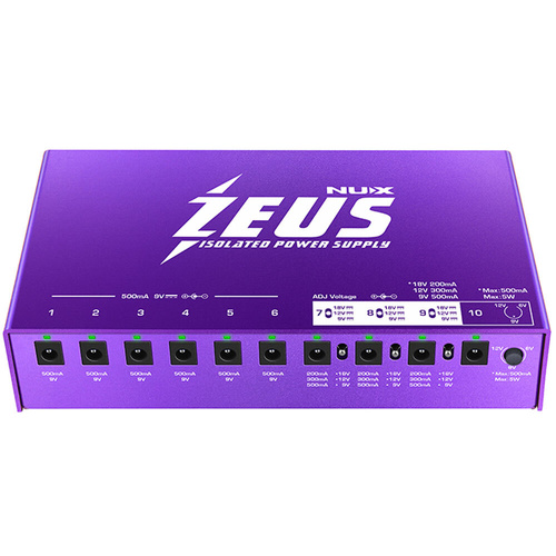 NU-X ZEUS Isolated Power Supply with 10 Outputs and Cables