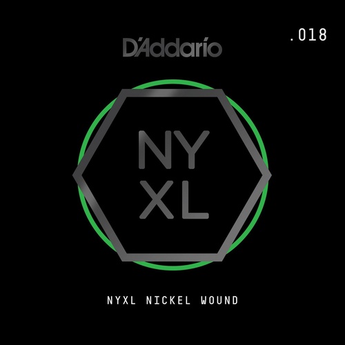 D'Addario NYXL Nickel Wound Electric Guitar Single String, .018