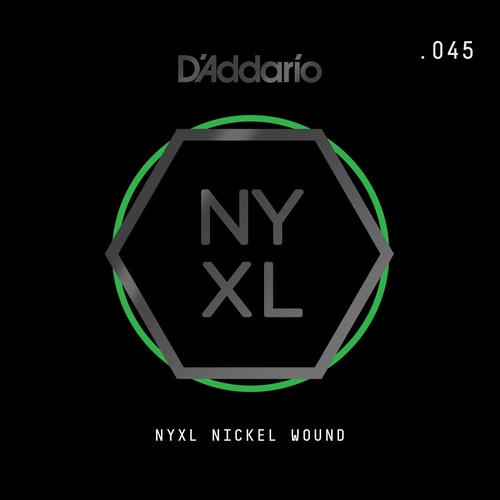 D'Addario NYXL Nickel Wound Electric Guitar Single String, .045