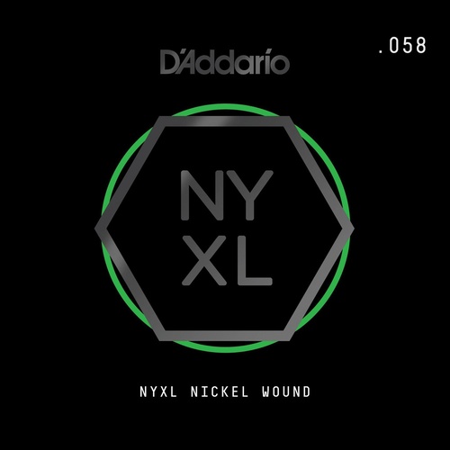 D'Addario NYXL Nickel Wound Electric Guitar Single String, .058