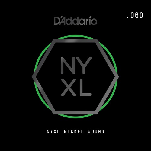 D'Addario NYXL Nickel Wound Electric Guitar Single String, .060