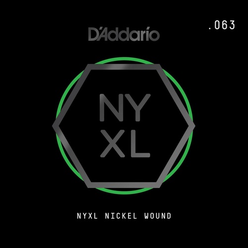 D'Addario NYXL Nickel Wound Electric Guitar Single String, .063