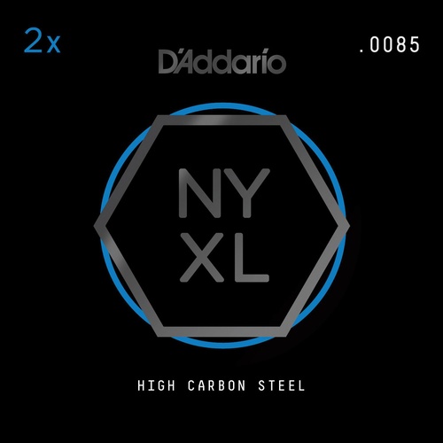 D'Addario NYXL 2-Pack Plain Steel Guitar Strings, .0085