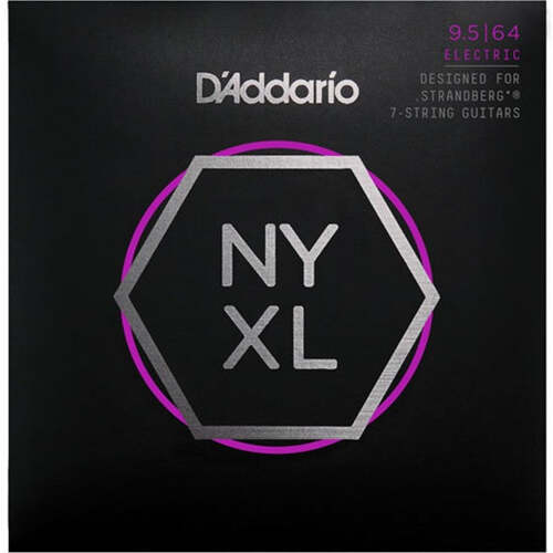 D'Addario NYXL09564SB Electric Guitar Strings 7-Str Nickel Wound 9.5-64 Custom Light