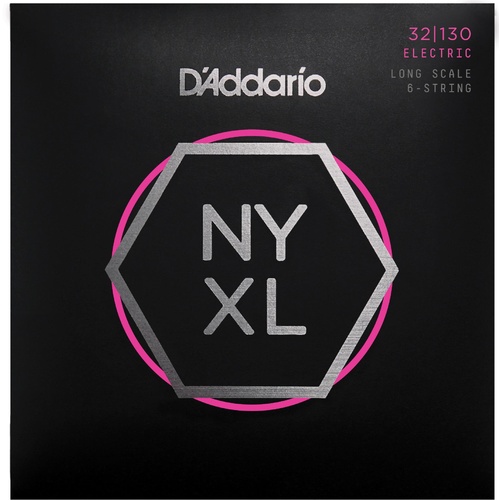 D'Addario NYXL32130 Nickel Wound Bass Guitar Strings, Regular Light 6-String, 32-130, Long Scale