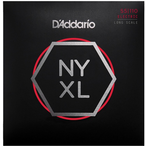 D'Addario NYXL55110 Nickel Wound Bass Guitar Strings, Heavy 55-110, Long Scale